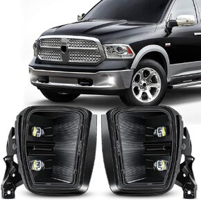 Led Fog Lights with Daytime Running Lights & Turn Signal Light for 2013-2018 Dodge Ram 1500 & 2019-2021 RAM 1500 Classic Pickup - OEM Bumper Driving Fog Lamps Replacement (Yellow Light)