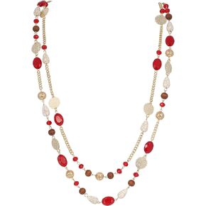 Bocar Long Necklaces for Women Trendy, Boho Layered Crystal Beaded Collar Necklaces for Women, Fashion Statement Necklaces Jewelry