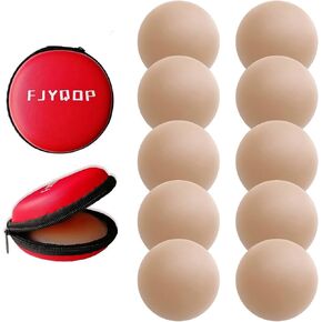 Silicone Nipple Covers - 5 Pairs, Women's Reusable Adhesive Invisible Pasties Nippleless Covers Round