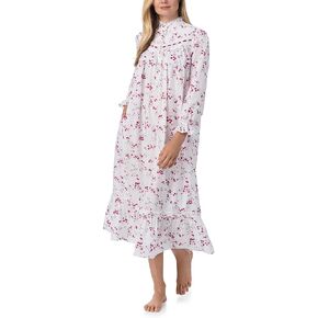 Eileen West Women's Long Sleeve High Neck Cotton Lawn Ballet Gown