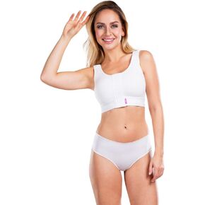 LIPOELASTIC® PI Super Variant - Post Surgery Bra - Cotton Seamless Cups with Front Adjustable Hook and Eye Fastening