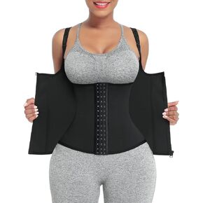 FeelinGirl Waist Trainer for Women Corset Vest Body Shaper Cincher Trimmer Tank Top Sport Girdle with Steel Bones
