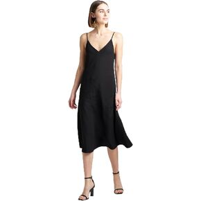 N Natori Women's Solid Crepe Slip Dress W/Emb Length 47"