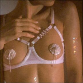 Rhinestone Tassel Nipple Pasties Body Chain Rhinestone Nipple Cover Sticker Crystal Chest Nipple Stickers for Women