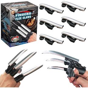 Retractable Wolverine Claws for Adult and Kids, Expandable Plastic Wolve Claws,Wolverine Claws Cosplay Silver