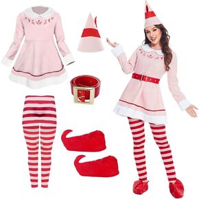 زي Elf للنساء، فستان Elf Movie Deluxe Jovi the Elf للبالغين، زي قزم عيد الميلاد
