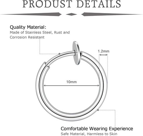 Mayhoop 16g Cartilage Earring Stud Hoop Tragus Stud Earring Cartilage Piercing Jewelry Forward Helix Earrings Hoop Rook Daith Conch Stainless Steel Piercing Jewelry in Saudi Arabia