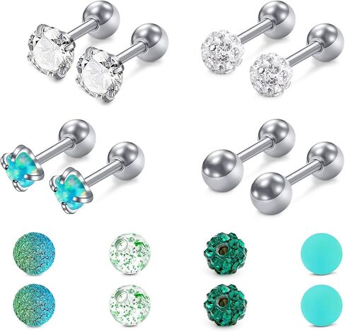 Mayhoop 16g Cartilage Earring Stud Hoop Tragus Stud Earring Cartilage Piercing Jewelry Forward Helix Earrings Hoop Rook Daith Conch Stainless Steel Piercing Jewelry in Saudi Arabia