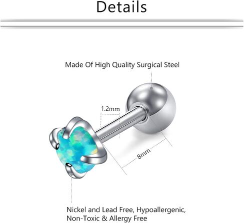 Mayhoop 16g Cartilage Earring Stud Hoop Tragus Stud Earring Cartilage Piercing Jewelry Forward Helix Earrings Hoop Rook Daith Conch Stainless Steel Piercing Jewelry in Saudi Arabia