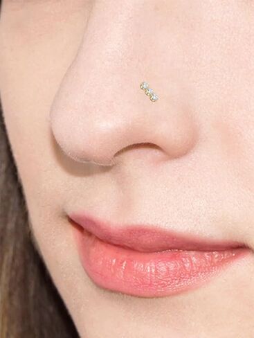Mayhoop 20G Stainless Steel Nose Rings Nose Studs L Shape Nose Rings Studs Nose Screw Bone Diamond Heart Corkscrew Nose Ring Nostril Nose Piercing Jewelry for Women Men in Saudi Arabia