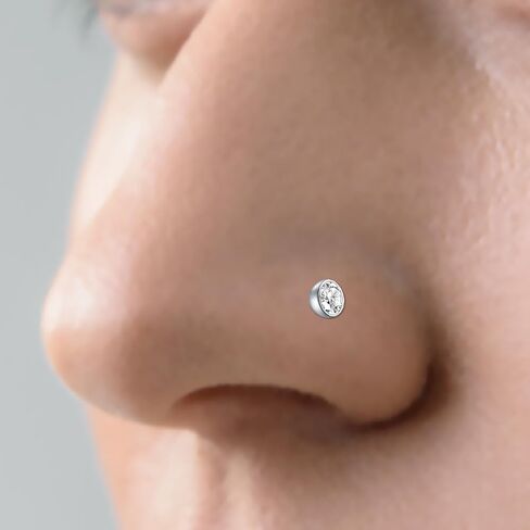 Mayhoop 20G Stainless Steel Nose Rings Nose Studs L Shape Nose Rings Studs Nose Screw Bone Diamond Heart Corkscrew Nose Ring Nostril Nose Piercing Jewelry for Women Men in Saudi Arabia