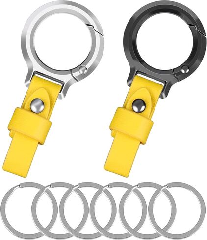 2pcs leather keychains and 6 keyrings.Unisex keychain, multi-colored leather options, family gifts in Kuwait