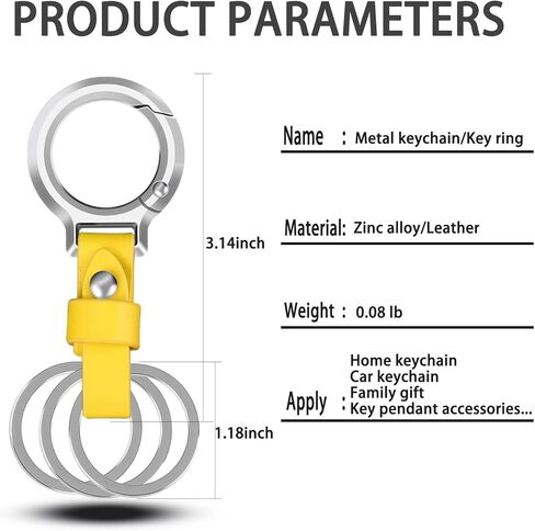 2pcs leather keychains and 6 keyrings.Unisex keychain, multi-colored leather options, family gifts in Kuwait