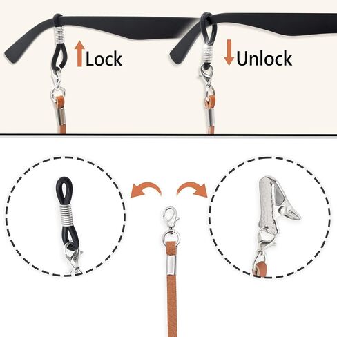 SIGONNA Eyeglasses Holder Strap Cord - PREMIUM ECO LEATHER Eyeglasses String Holder Chain Necklace - Glasses Cord Lanyard - Eyeglass Retainer in Saudi Arabia