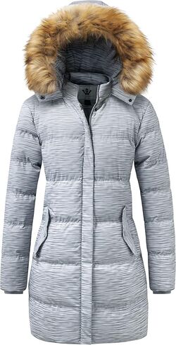 WenVen Women's Winter Thicken Puffer Coat Warm Jacket with Faux Fur Removable Hood in Kuwait