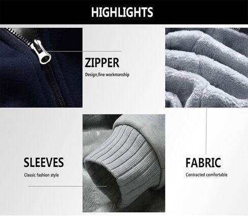 MACHLAB Men's Pullover Winter Workout Fleece Hoodie Jackets Full Zip Wool Warm Thick Coats in Saudi Arabia