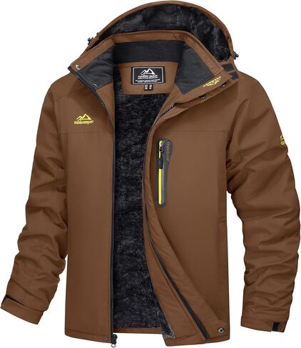 MAGCOMSEN Men's Winter Coats Water Resistant Snow Ski Jacket Fleece Lined Parka 5 Pockets in Saudi Arabia