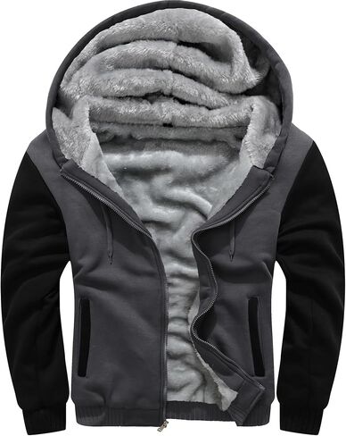 MACHLAB Men's Pullover Winter Workout Fleece Hoodie Jackets Full Zip Wool Warm Thick Coats in Saudi Arabia