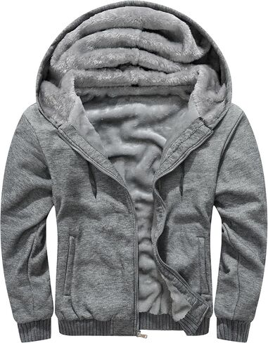 MACHLAB Men's Pullover Winter Workout Fleece Hoodie Jackets Full Zip Wool Warm Thick Coats in Saudi Arabia