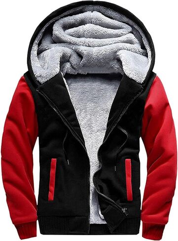 MACHLAB Men's Pullover Winter Workout Fleece Hoodie Jackets Full Zip Wool Warm Thick Coats in Saudi Arabia