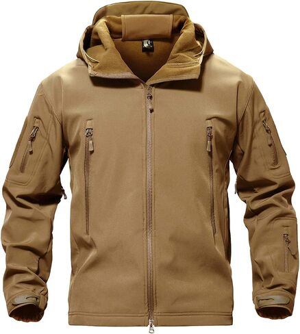 TACVASEN Men's Special Ops Military Tactical Rain Jackets Winter Warm Fleece Softshell Hooded Raincoat Snowboard in Saudi Arabia