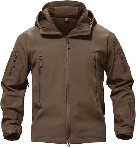 TACVASEN Men's Special Ops Military Tactical Rain Jackets Winter Warm Fleece Softshell Hooded Raincoat Snowboard in Saudi Arabia