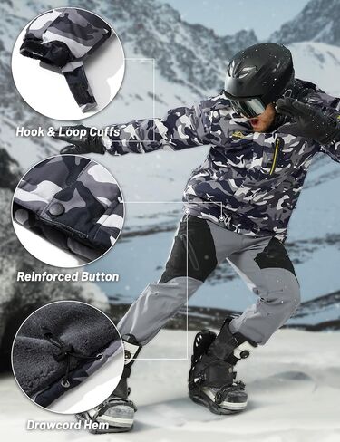 MAGCOMSEN Men's Winter Coats Water Resistant Snow Ski Jacket Fleece Lined Parka 5 Pockets in Saudi Arabia