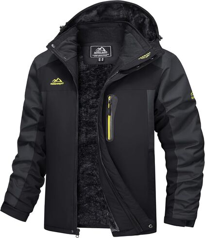 MAGCOMSEN Men's Winter Coats Water Resistant Snow Ski Jacket Fleece Lined Parka 5 Pockets in Saudi Arabia