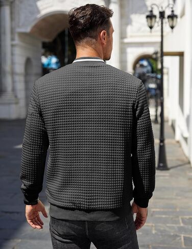 COOFANDY Mens Casual Jackets Lightweight Fall Bomber Jacket Full Zip Knit Sweater Jacket Varsity Coat in Saudi Arabia