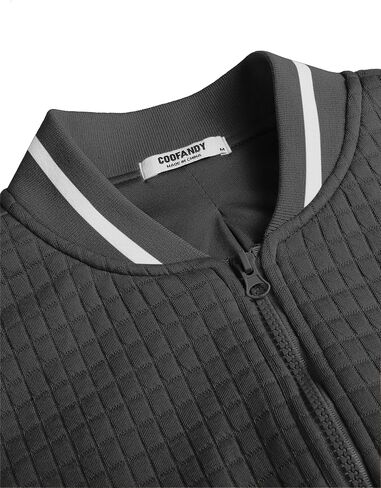 COOFANDY Mens Casual Jackets Lightweight Fall Bomber Jacket Full Zip Knit Sweater Jacket Varsity Coat in Saudi Arabia