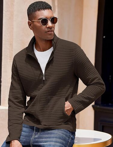 COOFANDY Men's Lightweight Varsity Jacket Casual Bomber Jackets Waffle Zip Up Coat with Pocket in Saudi Arabia