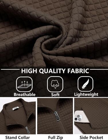 COOFANDY Men's Lightweight Varsity Jacket Casual Bomber Jackets Waffle Zip Up Coat with Pocket in Saudi Arabia