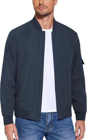 COOFANDY Men's Lightweight Bomber Jacket Casual Fashion Windbreaker Flight Zip Up Jackets Outdoor Coat in Saudi Arabia