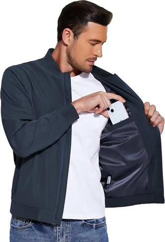 COOFANDY Men's Lightweight Bomber Jacket Casual Fashion Windbreaker Flight Zip Up Jackets Outdoor Coat in Saudi Arabia