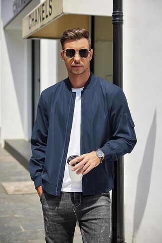 COOFANDY Men's Lightweight Bomber Jacket Casual Fashion Windbreaker Flight Zip Up Jackets Outdoor Coat in Saudi Arabia