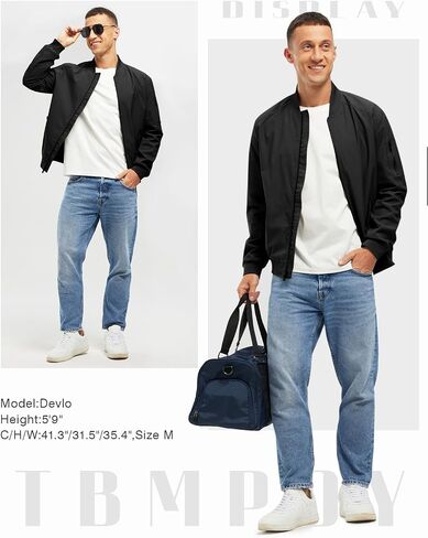 TBMPOY Men's Lightweight Bomber Jackets Light Track Jackets Casual Summer Windbreaker Outdoor Golf Fashion Coat for Men in Kuwait