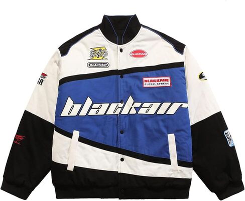 Vamtac Men's Varsity Jacket Vintage Letter Racer Jacket Oversized Baseball Bomber Jackets Unisex Streetwear Coats in Saudi Arabia