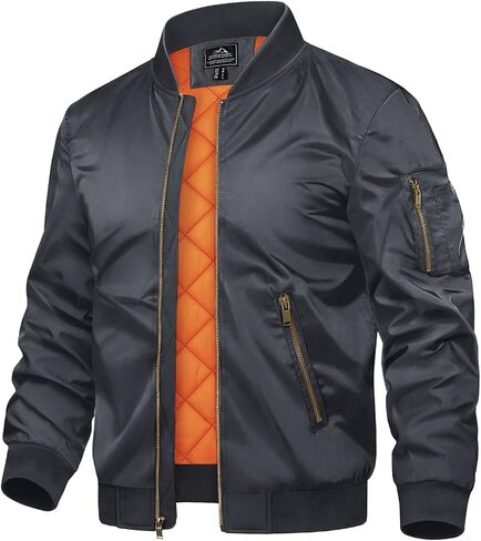 TACVASEN Men's Jackets-Bomber Jacket Fall Winter Warm Windbreaker Full Zip Casual Padded Coats in Saudi Arabia