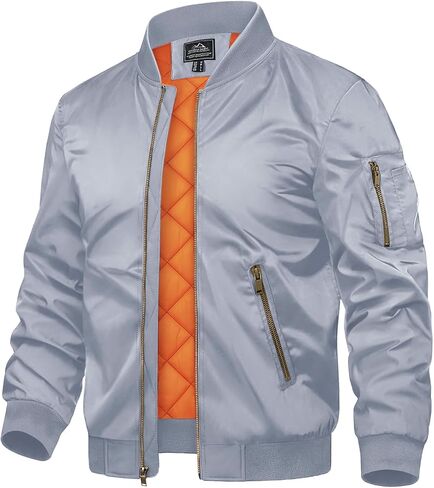 TACVASEN Men's Jackets-Bomber Jacket Fall Winter Warm Windbreaker Full Zip Casual Padded Coats in Saudi Arabia