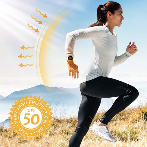 قمصان نسائية طويلة الأكمام بعامل حماية من أشعة الشمس فوق البنفسجية 50+، قمصان للحماية من أشعة الشمس فوق البنفسجية، تي شيرت سباحة / هوديي سريع الجفاف للمشي في الهواء الطلق in Saudi Arabia