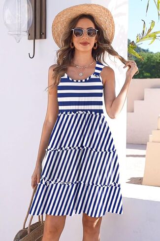ETCYY Sundresses for Women 2025 Vacation Swimsuit Cover Ups Boho Floral Beach Dress T-Shirts Tank Dresses in Saudi Arabia