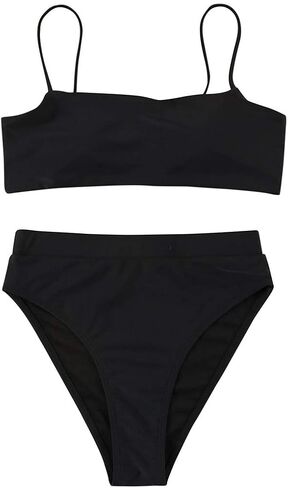 MOSHENGQI Women High Wasited Bikini Shoulder Strap 2 Piece High Cut String Swimsuits in Kuwait