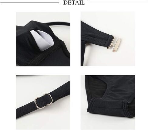 MOSHENGQI Women High Wasited Bikini Shoulder Strap 2 Piece High Cut String Swimsuits in Kuwait