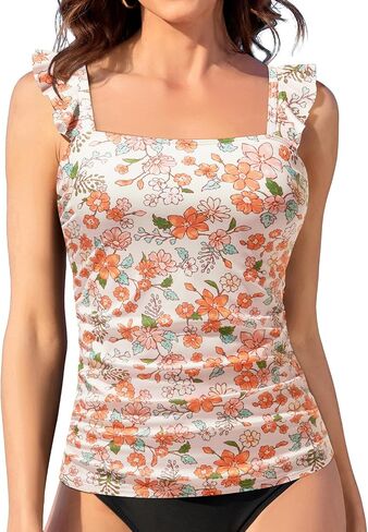 Tankini Tops for Women Swimwear - Tummy Control Bathing Suit Swim Ruffle Swimsuits Top No Bottom 2025 in Kuwait