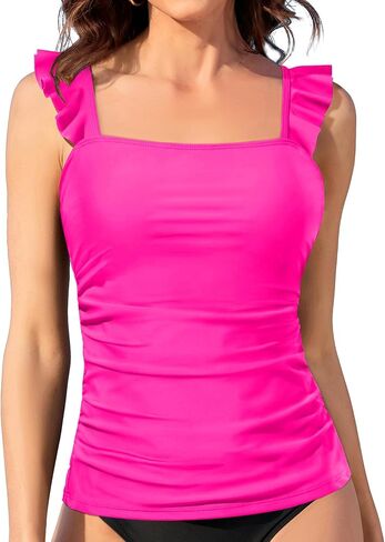 Tankini Tops for Women Swimwear - Tummy Control Bathing Suit Swim Ruffle Swimsuits Top No Bottom 2025 in Kuwait