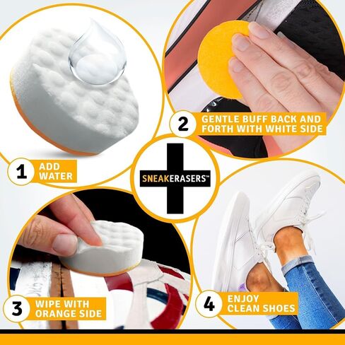 SneakERASERS Instant Sole and Sneaker Cleaner, Premium, Disposable, Dual-Sided Sponge for Cleaning & Whitening Shoe Soles (1 Pack) in Kuwait