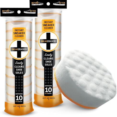 SneakERASERS Instant Sole and Sneaker Cleaner, Premium, Disposable, Dual-Sided Sponge for Cleaning & Whitening Shoe Soles (1 Pack) in Kuwait