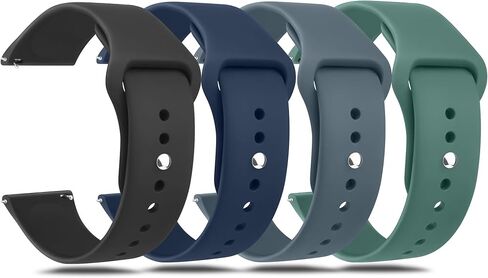 Amzpas 20mm 22mm Watch Bands Quick Release Watch Straps, 4 Pack Soft Silicone Replacement Sport Watch Wristbands for Women Men in Kuwait