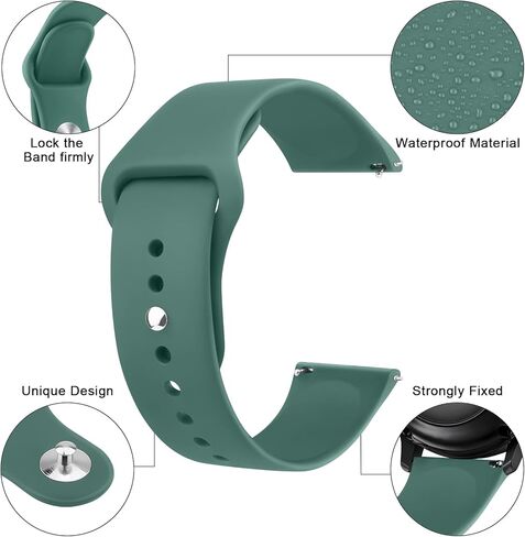 Amzpas 20mm 22mm Watch Bands Quick Release Watch Straps, 4 Pack Soft Silicone Replacement Sport Watch Wristbands for Women Men in Kuwait