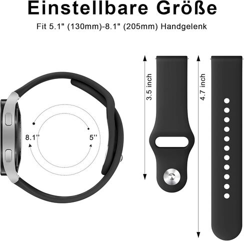 Amzpas 20mm 22mm Watch Bands Quick Release Watch Straps, 4 Pack Soft Silicone Replacement Sport Watch Wristbands for Women Men in Kuwait